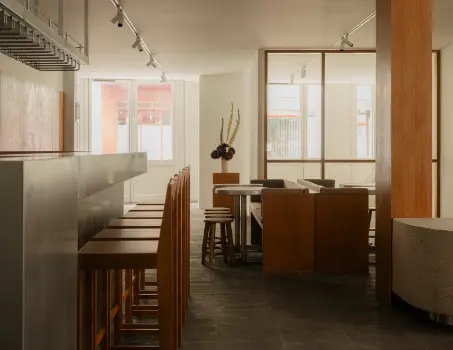 Imagen de la barra de un comedor moderno para la sección de Asesoría en Coordinación con estudios de arquitectura de AZ Gastronomía